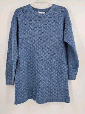 Vintage Blue Oversized Knit Sweater Women’s Small Made in USA